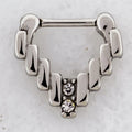 16G Steel Septum Clicker with Crystal Accents | Body Jewelry | Wiccan Center