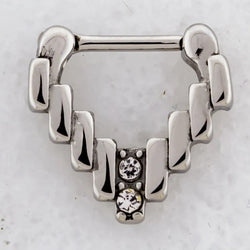 16G Steel Septum Clicker with Crystal Accents | Body Jewelry | Wiccan Center