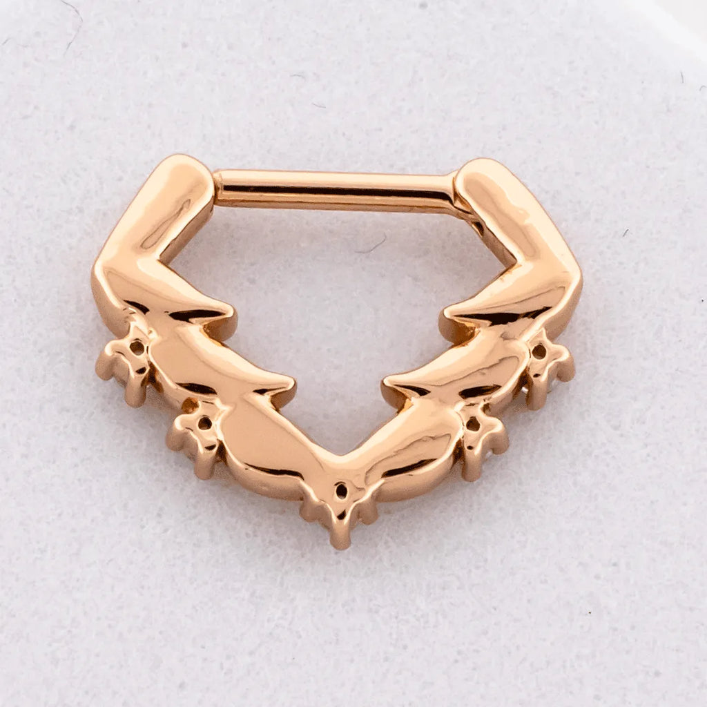 16G V Shaped Leaves Septum Clicker | Body Jewelry | Wiccan Center