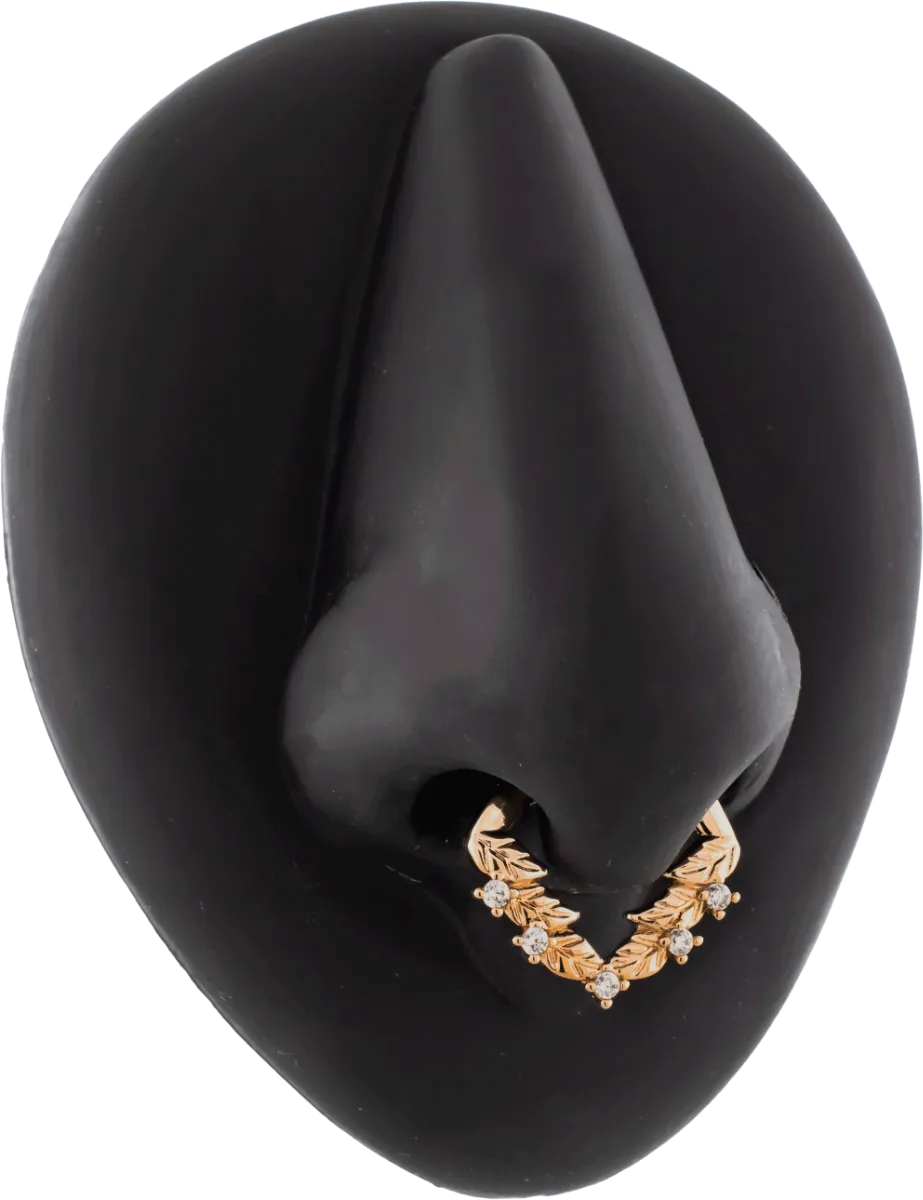 16G V Shaped Leaves Septum Clicker | Body Jewelry | Wiccan Center