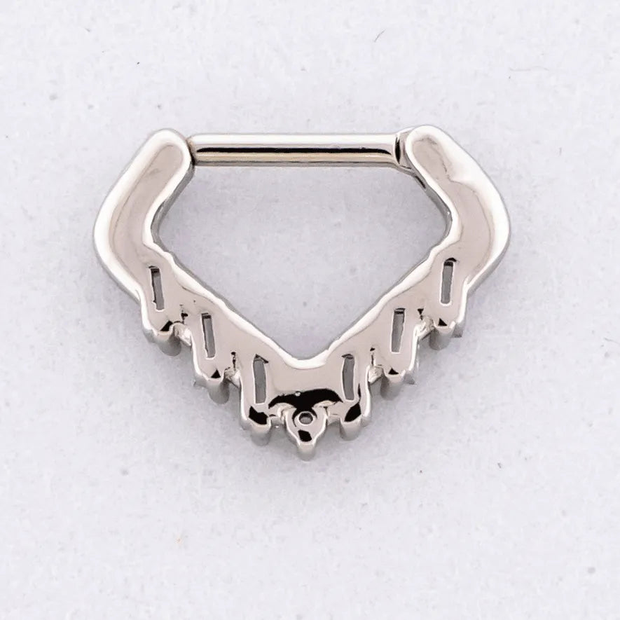 16G V Shaped Baguette Septum Clicker | Body Jewelry | Wiccan Center