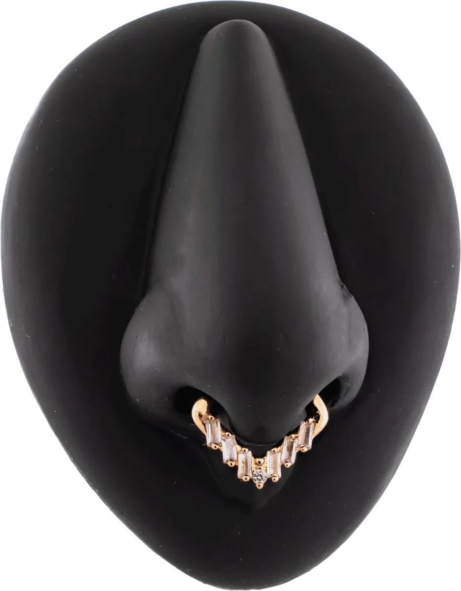 16G V Shaped Baguette Septum Clicker | Body Jewelry | Wiccan Center