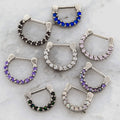 16G Gem or Opal Septum Clickers | Body Jewelry | Wiccan Center