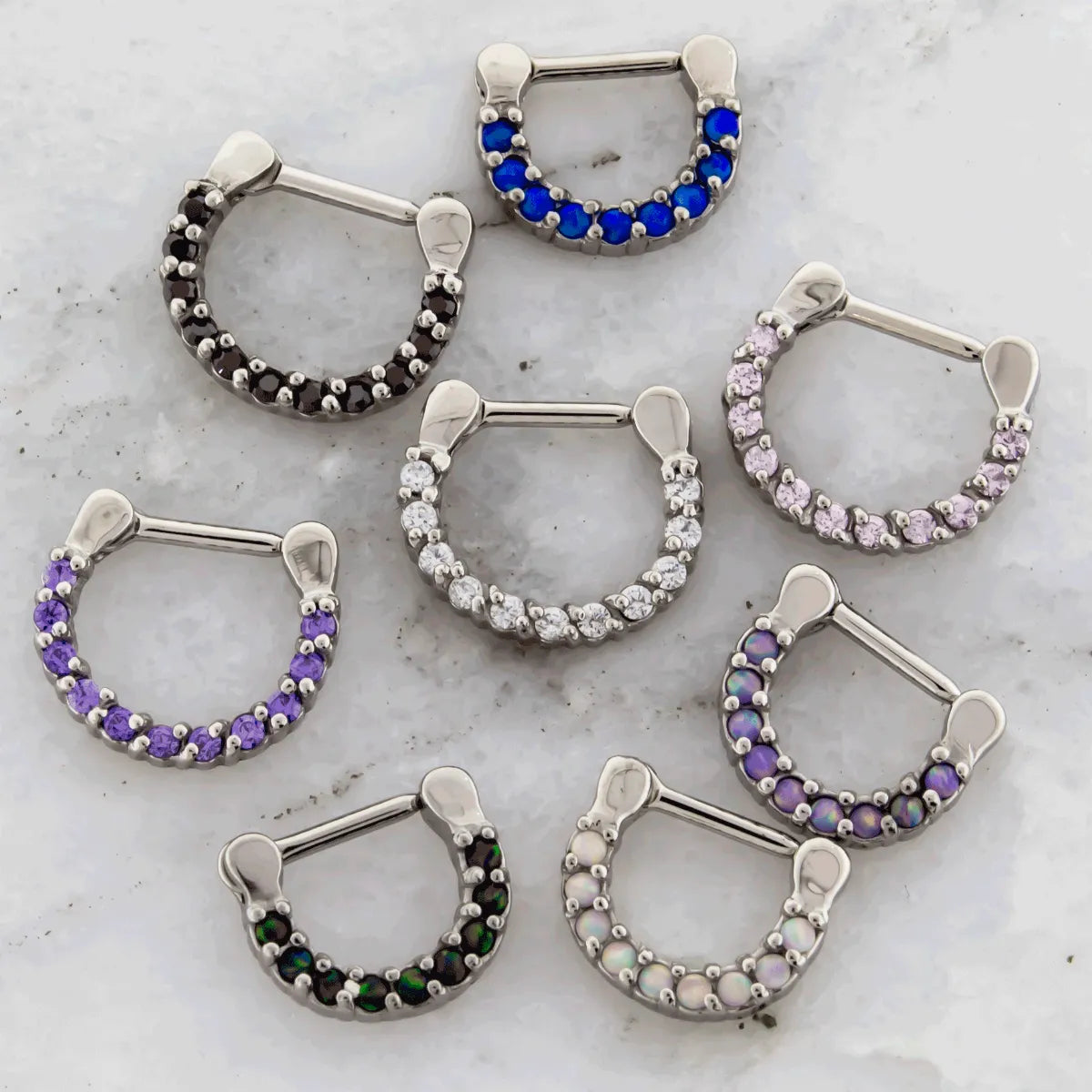 16G Gem or Opal Septum Clickers | Body Jewelry | Wiccan Center