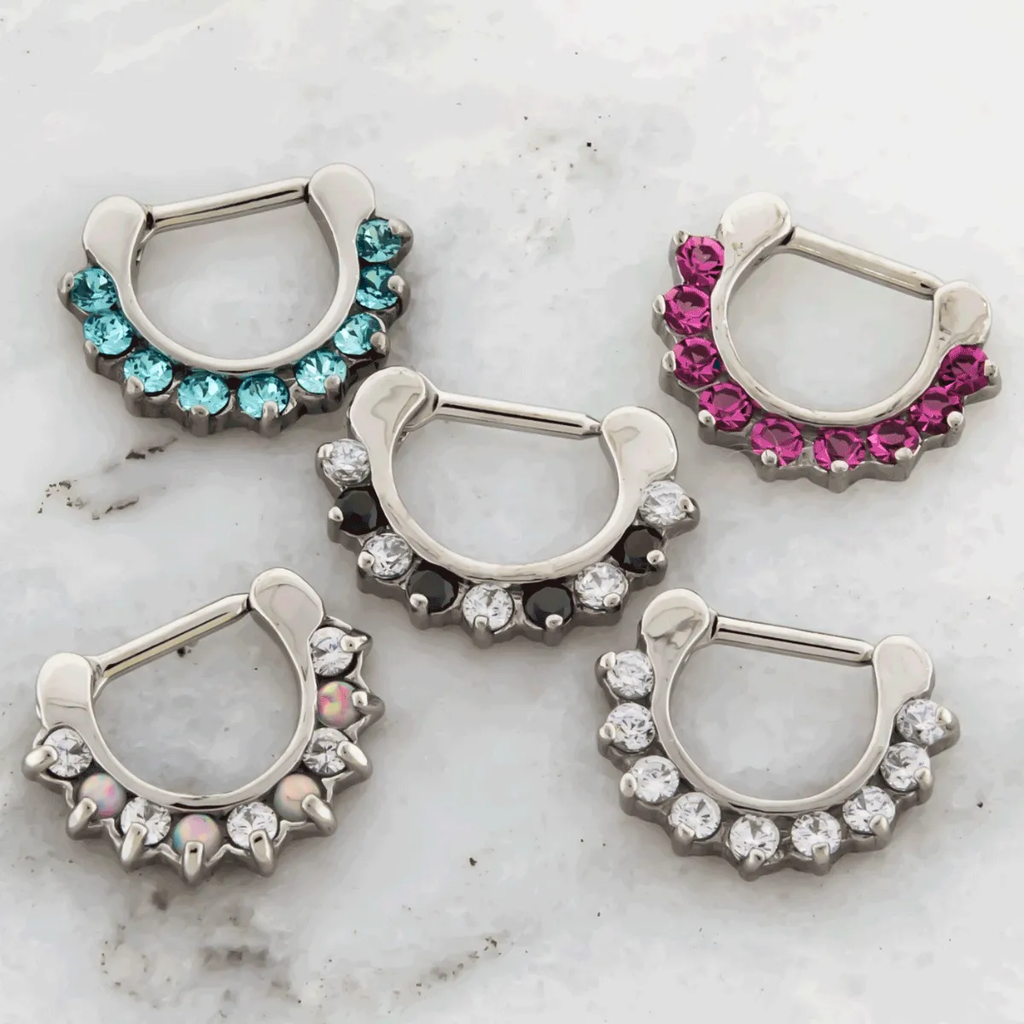 16G Gemmed Septum/Daith Clicker | Body Jewelry | Wiccan Center