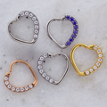 16G Pave Heart Seamless Ring | Body Jewelry | Wiccan Center