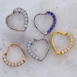 16G Pave Heart Seamless Ring | Body Jewelry | Wiccan Center