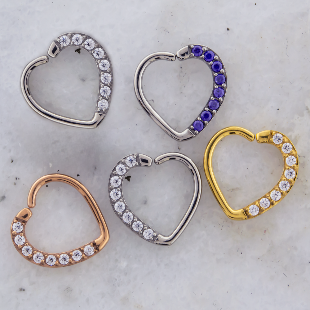 16G Pave Heart Seamless Ring | Body Jewelry | Wiccan Center