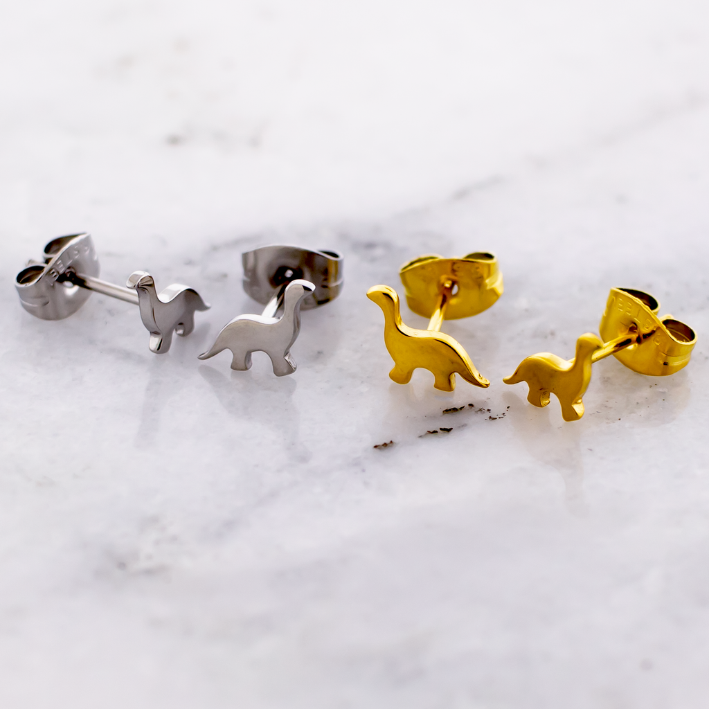 Steel Dinosaur Earring Studs | Body Jewelry | Wiccan Center