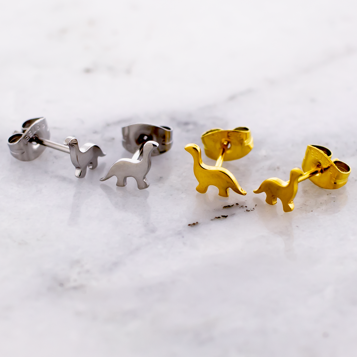 Steel Dinosaur Earring Studs | Body Jewelry | Wiccan Center