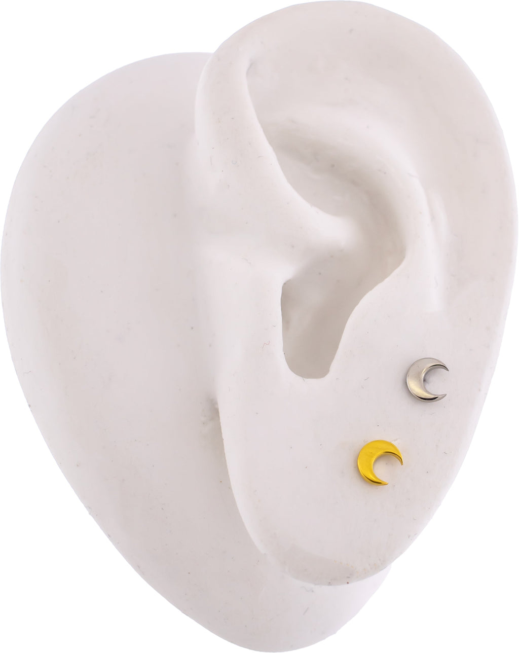 Steel Crescent Moon Earring Studs | Body Jewelry | Wiccan Center