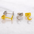 Steel Crescent Moon Earring Studs | Body Jewelry | Wiccan Center