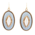 Blue Denim Dreams White Mother of Pearl Golden Drop Earrings | Earrings | Wiccan Center