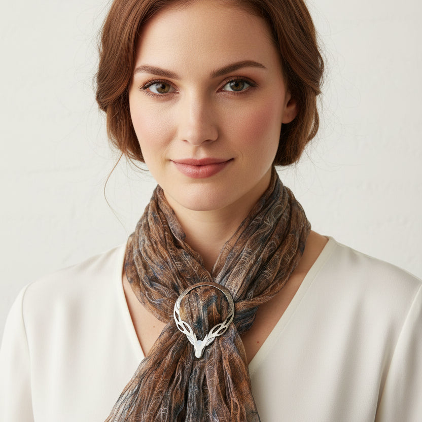 Pewter Stag Scarf Ring - Handmade in Scotland | Scarf Ring | Wiccan Center