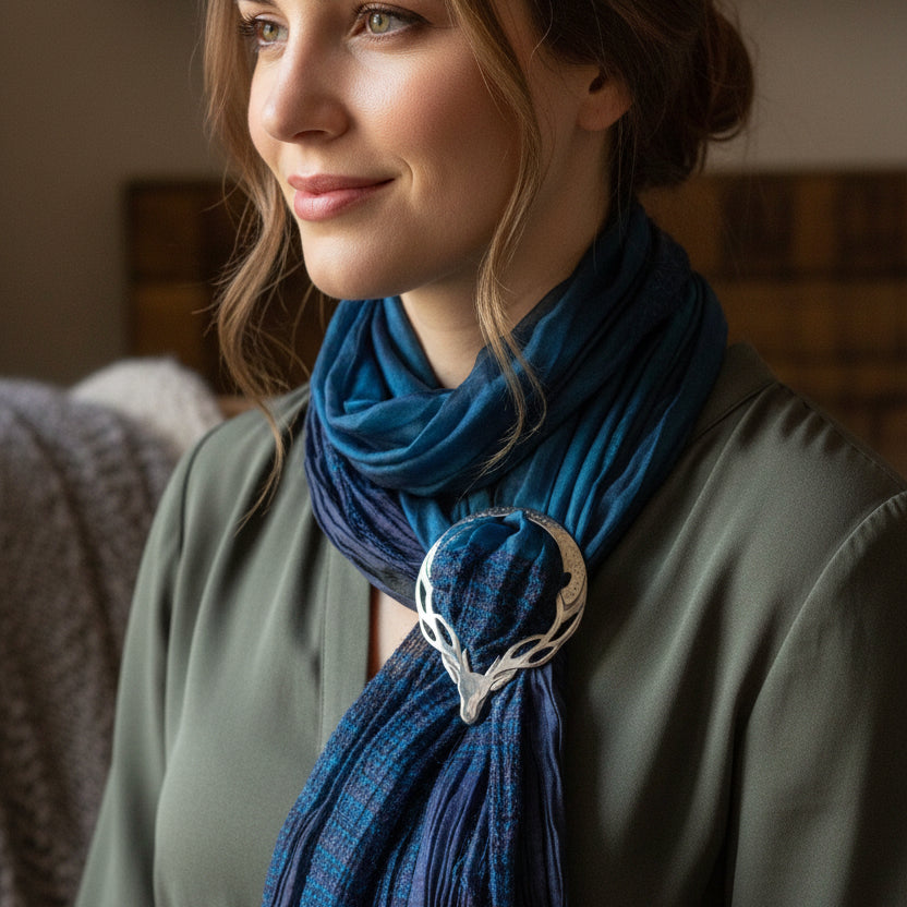 Pewter Stag Scarf Ring - Handmade in Scotland | Scarf Ring | Wiccan Center