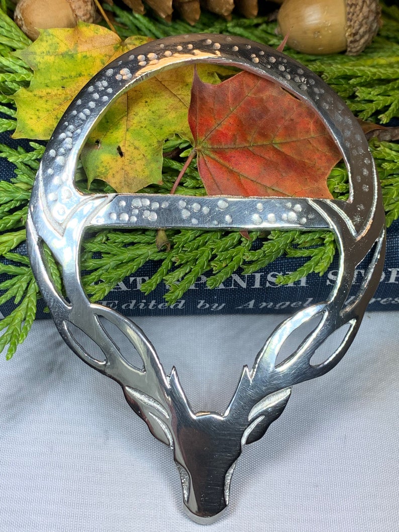 Pewter Stag Scarf Ring - Handmade in Scotland | Scarf Ring | Wiccan Center