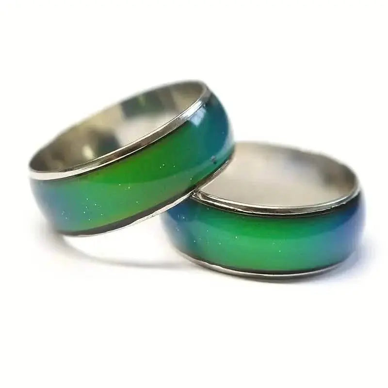 Stainless Steel Mood Ring Inlaid Thermal Discoloration Stone | Rings | Wiccan Center