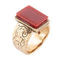 Stamped Orange Carnelian Golden Ring | Rings | Wiccan Center