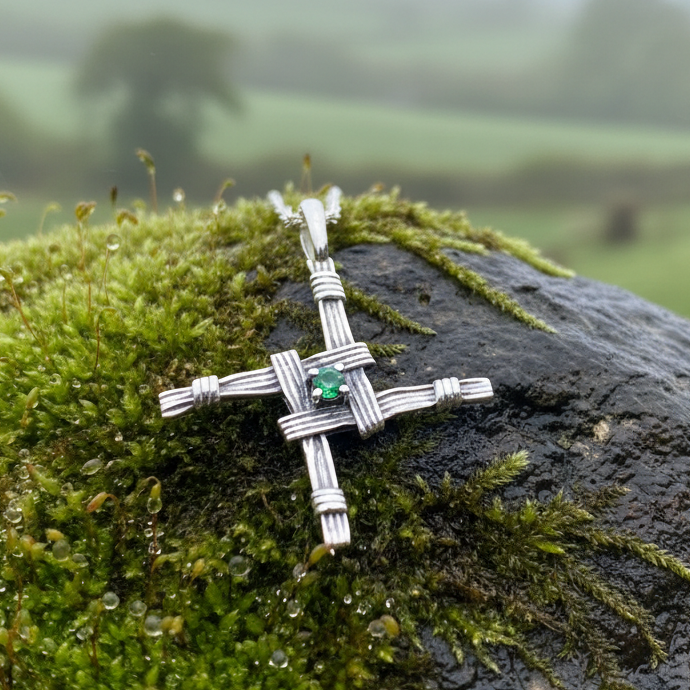 Springtime Irish Saint Brigid's Cross Necklace in Sterling Silver | Pendant | Wiccan Center