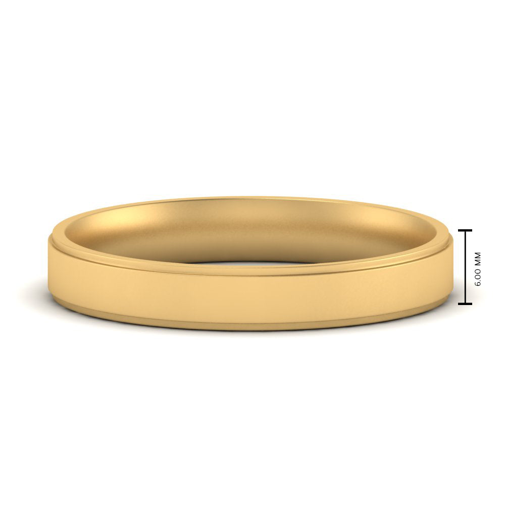 4 mm Steps Edge Comfort Fit Mens Band