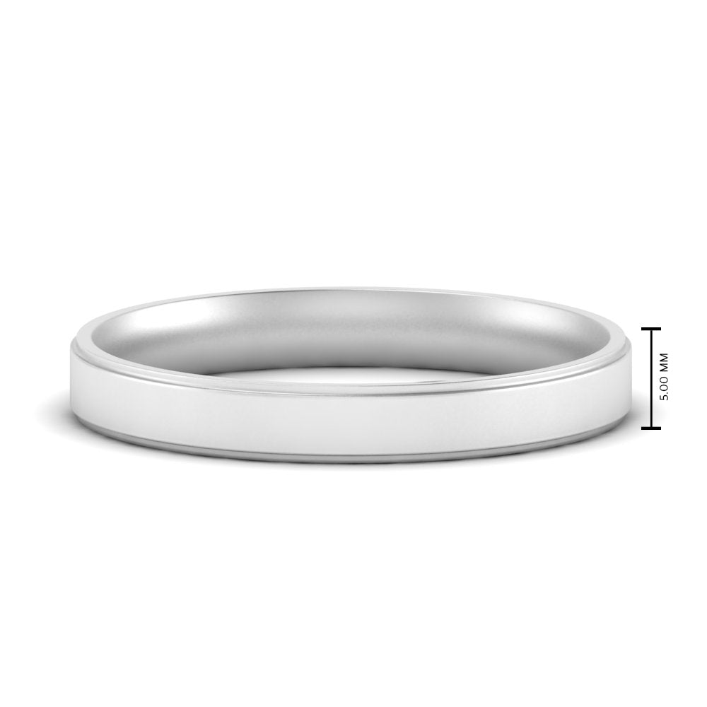 4 mm Steps Edge Comfort Fit Mens Band