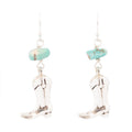 Sterling Silver Boot Charm and Blue Turquoise Earrings | Earrings | Wiccan Center