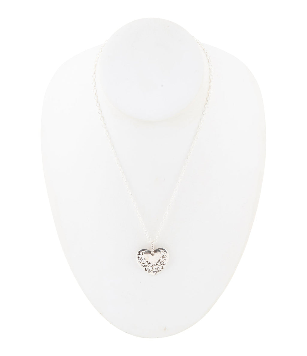 Sterling Silver Engraved Heart Pendant Neckalce | Necklaces | Wiccan Center