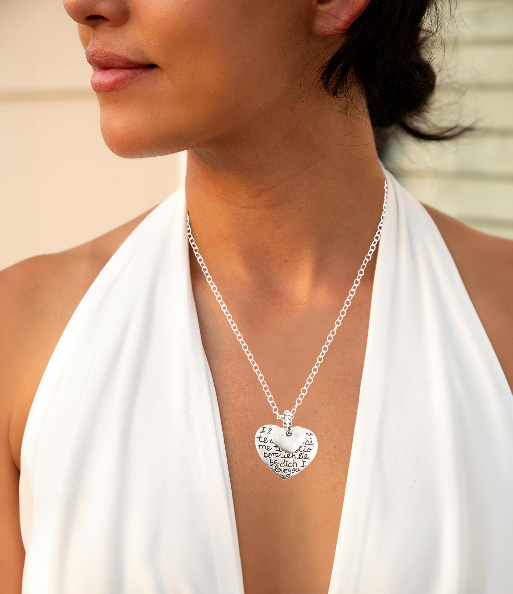 Sterling Silver Engraved Heart Pendant Neckalce | Necklaces | Wiccan Center