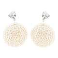 Sterling Silver Tan Rattan Statement Earrings | Earrings | Wiccan Center