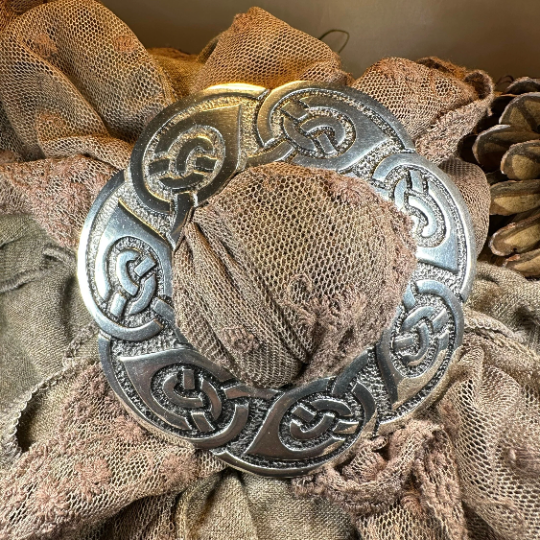Lorna Large Celtic Knot Scarf Ring in Pewter | Scarf Ring | Wiccan Center