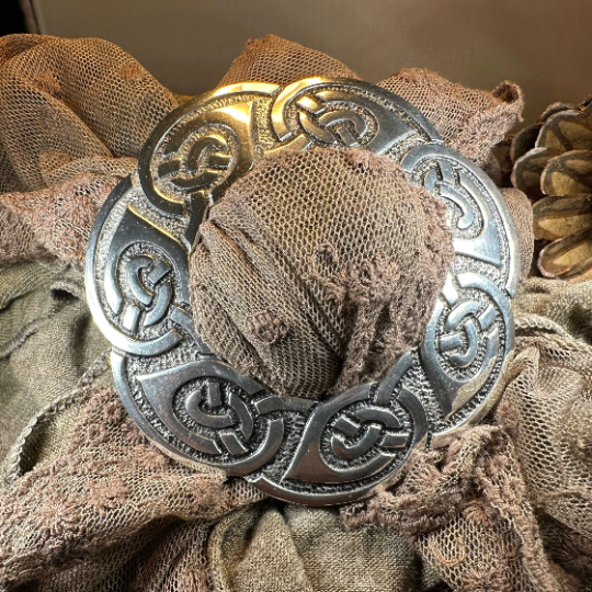 Lorna Large Celtic Knot Scarf Ring in Pewter | Scarf Ring | Wiccan Center
