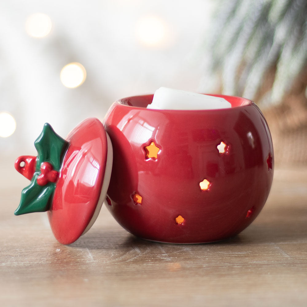 Red Christmas Ornament Bauble Oil Burner | Wax Melt Warmer | Wiccan Center