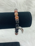 RB Obsidian & Strawberry Qtz Moon Bracelet | Jewelry-Bracelet | Wiccan Center