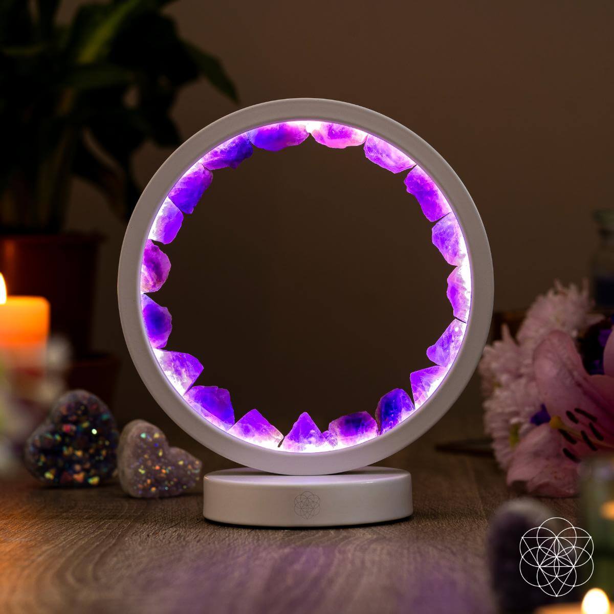 Stress Less, Sleep More – Amethyst Healing Lamp | Night Light | Wiccan Center