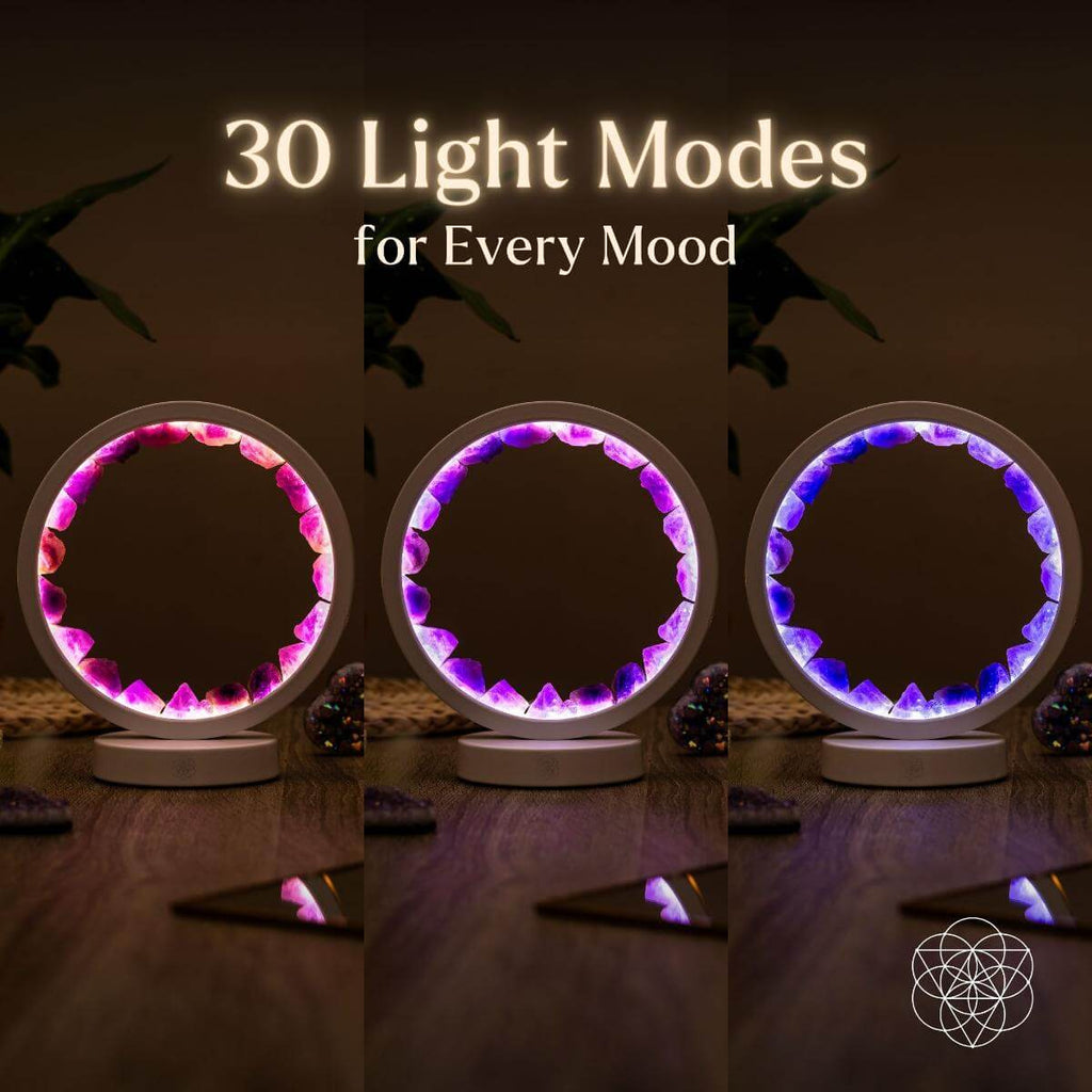 Stress Less, Sleep More – Amethyst Healing Lamp | Night Light | Wiccan Center