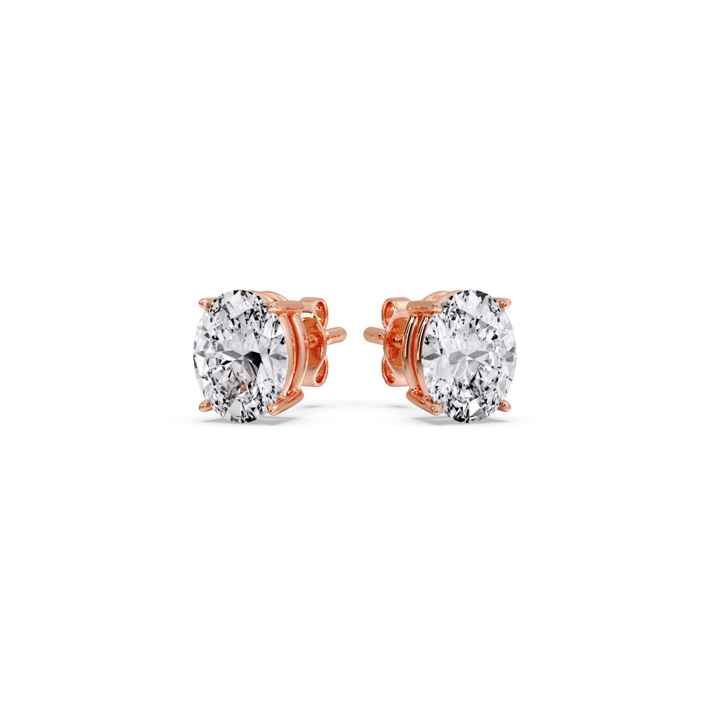 Stud Earring Basket Oval Shaped
