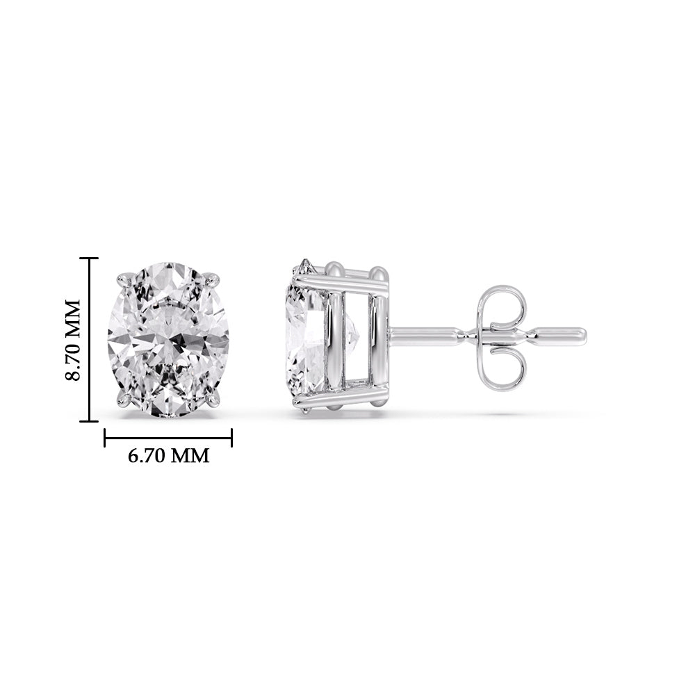 Stud Earring Basket Oval Shaped