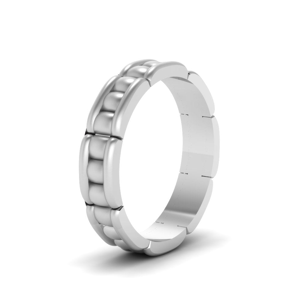Grooved Gold Wedding Band for Men