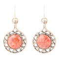 Sun Orange Sponge Coral Golden Drop Earrings | Earrings | Wiccan Center