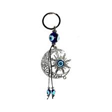 Sun & Moon Evil Eye Keychain | Keychains | Wiccan Center