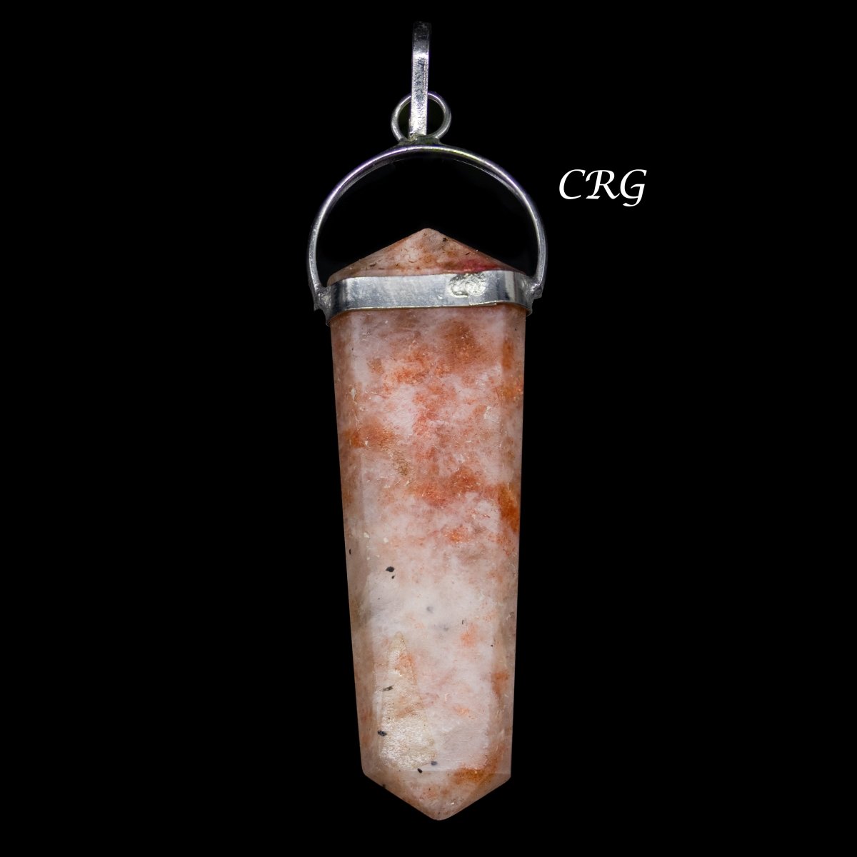 Sunstone Flat Point Pendant with Silver Plating (2 Inches) (4 Pieces)