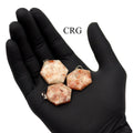 Sunstone Hexagon Pendants (1 Inch) (4 Pcs) Small Silver-Plated Faceted Hexagon Pendants