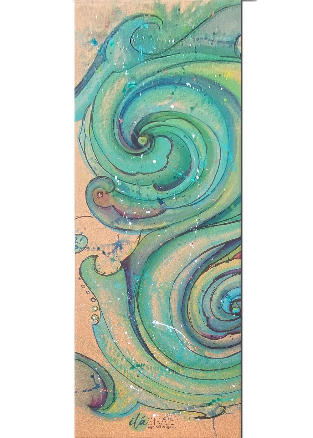 Surf Hand Painted Cork Yoga Mat | Yoga Mat - Hand Painted | Wiccan Center