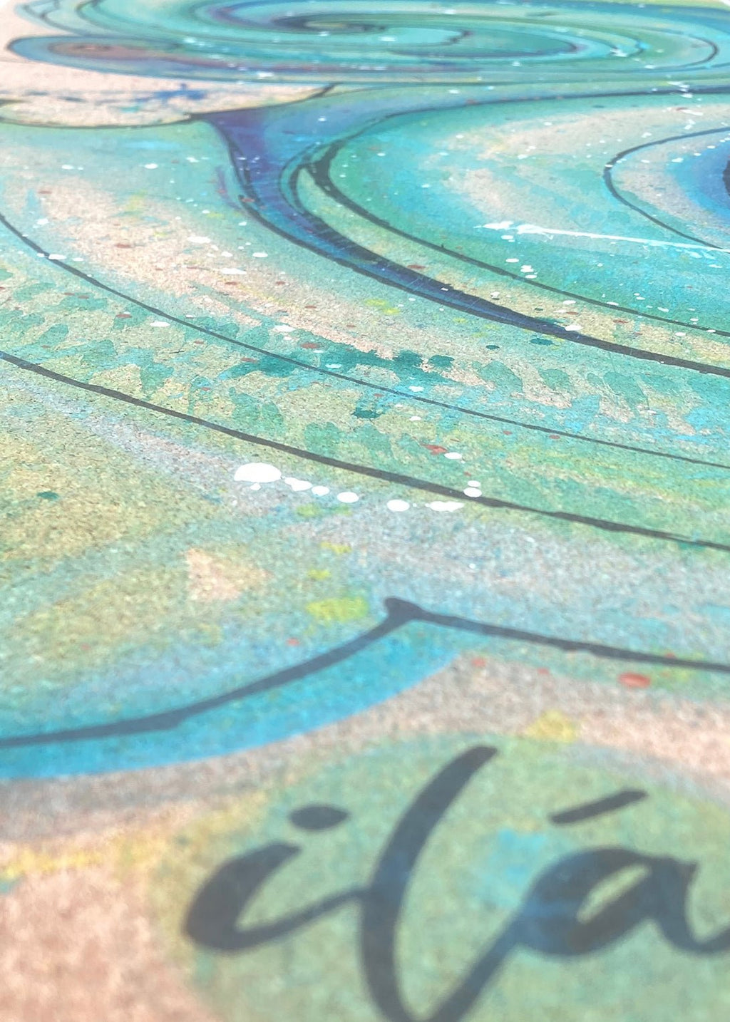 Surf Hand Painted Cork Yoga Mat | Yoga Mat - Hand Painted | Wiccan Center