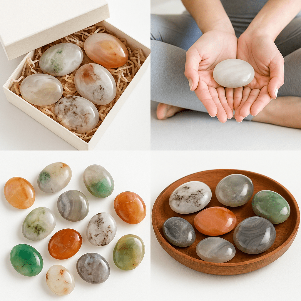 Surprise Mix – Assorted Agate Palm Stones (Per LB)
