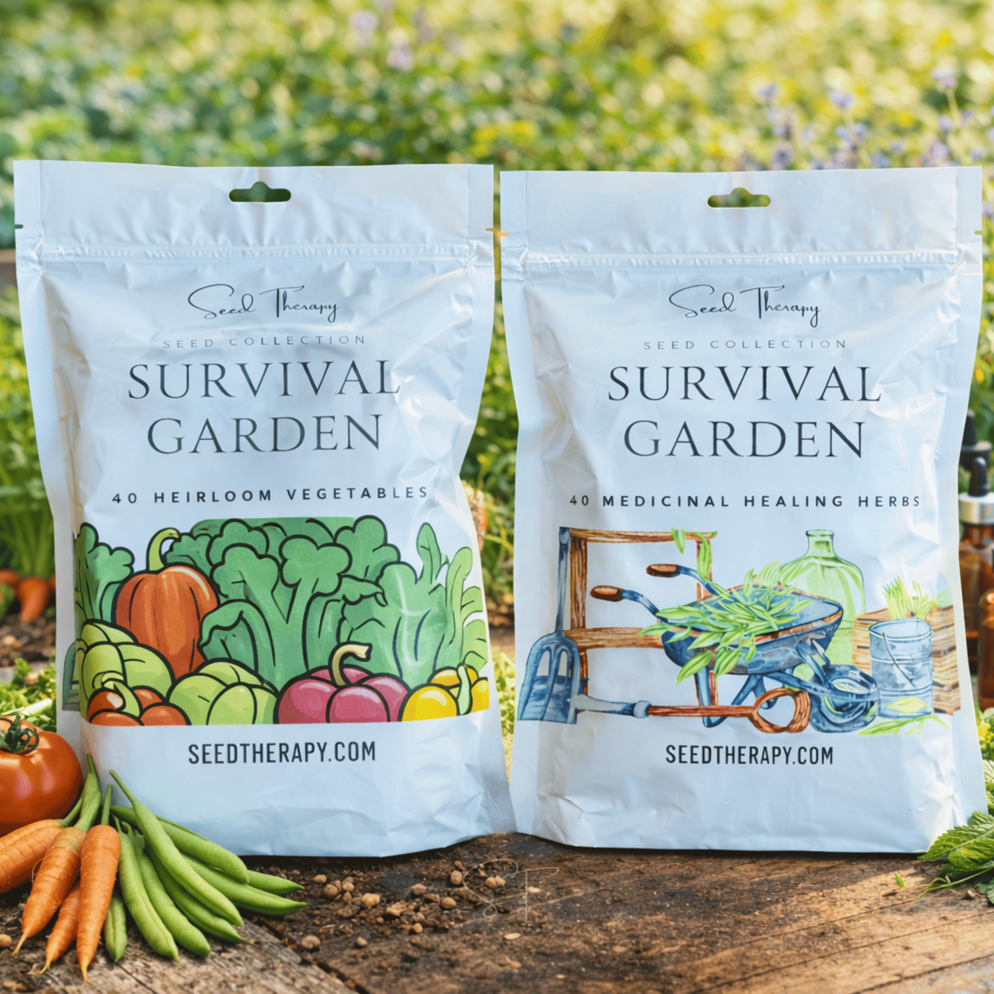 Survival Garden Combo – 40 Vegetable & 40 Medicinal Herb Varieties | Seeds | Wiccan Center