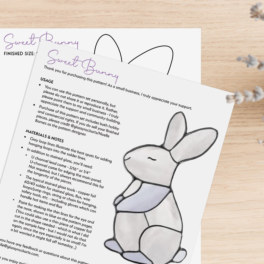 Bunny Stained Glass Pattern | Crafting Patterns & Molds | Wiccan Center