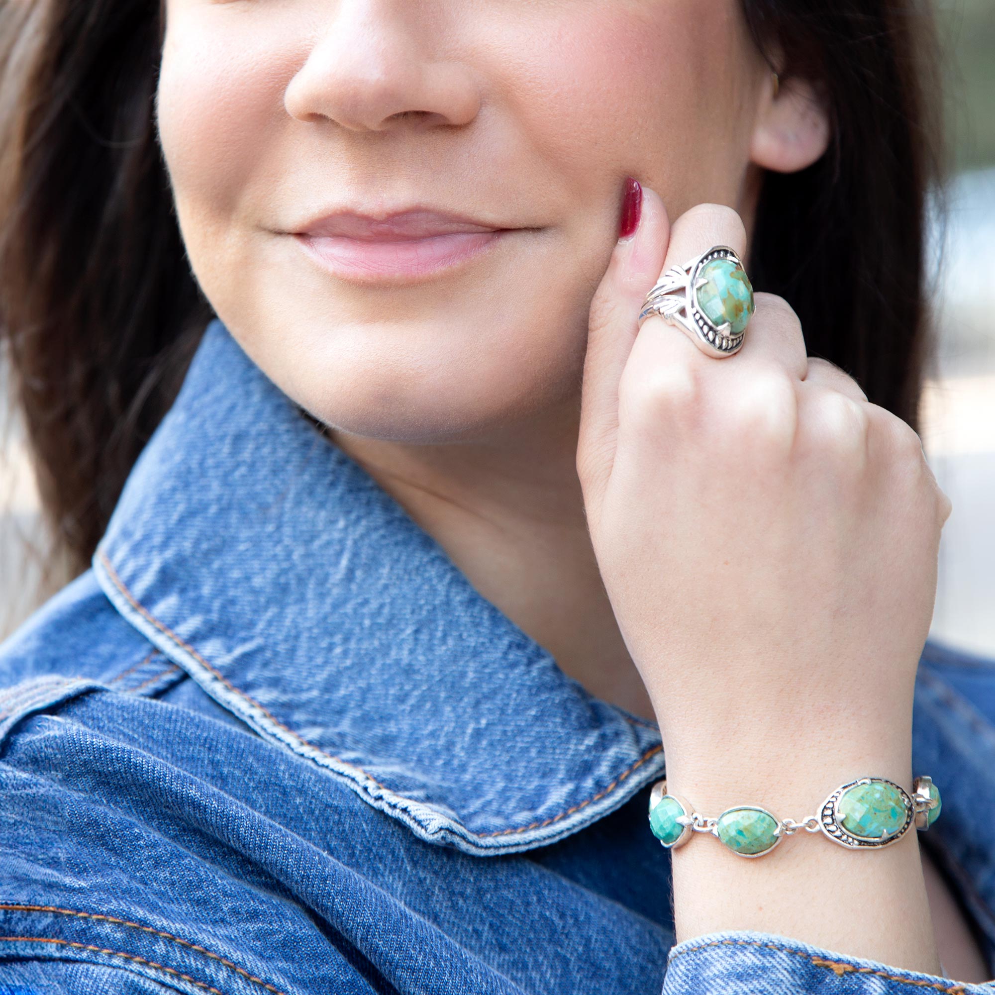 Sweet Dreams Faceted Blue Turquoise and Sterling Silver Ring | Rings | Wiccan Center