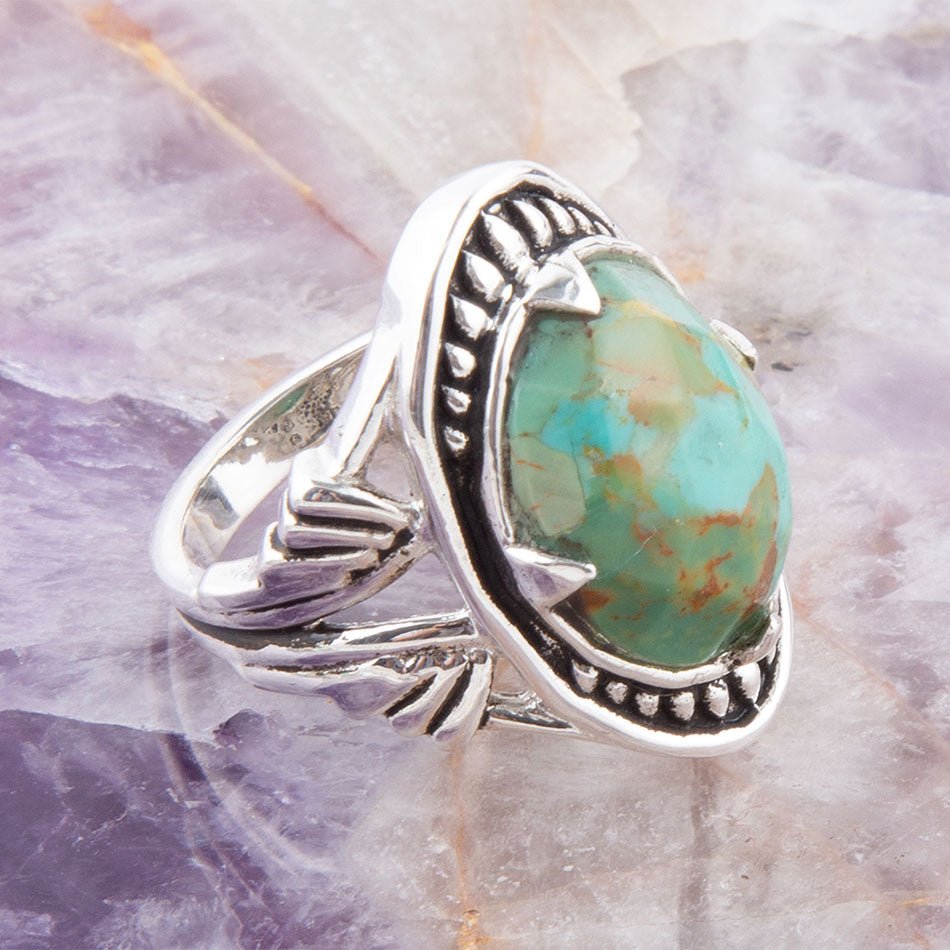 Sweet Dreams Faceted Blue Turquoise and Sterling Silver Ring | Rings | Wiccan Center