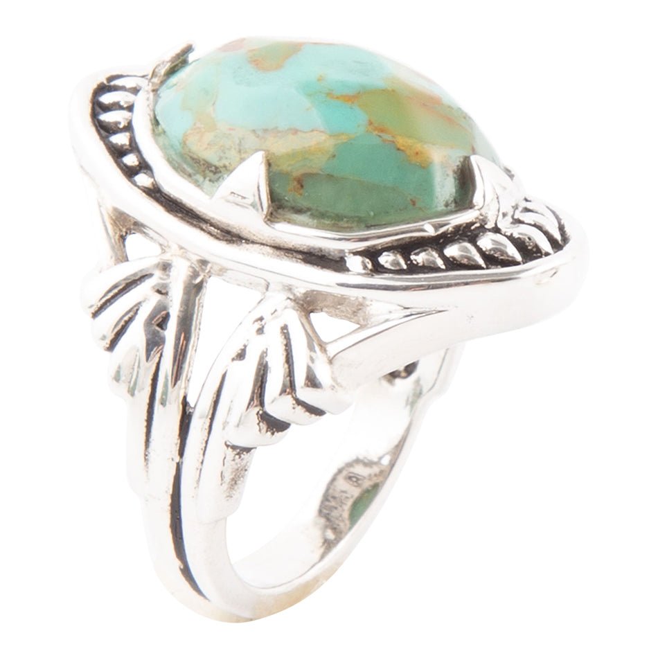 Sweet Dreams Faceted Blue Turquoise and Sterling Silver Ring | Rings | Wiccan Center